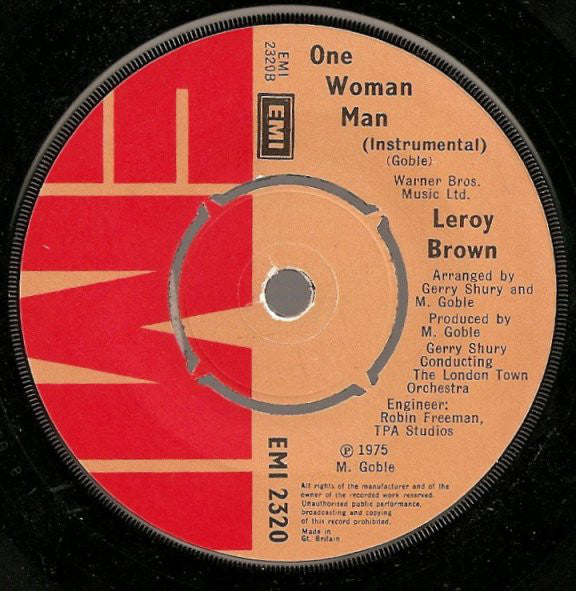 Leroy Brown (5) : One Woman Man (7")