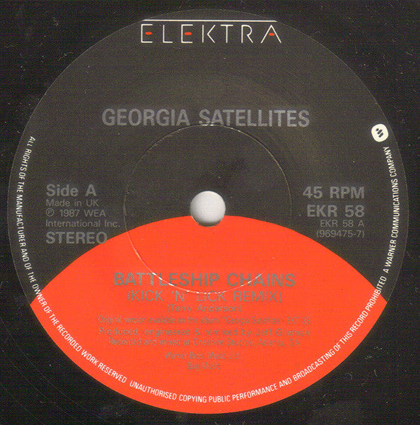 The Georgia Satellites : Battleship Chains (Kick 'N' Lick Remix) (7", Single)