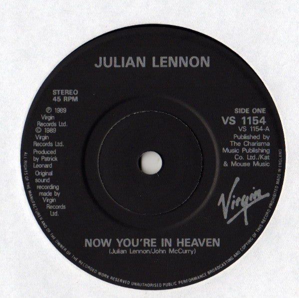 Julian Lennon : Now You're In Heaven (7", Single, Pap)