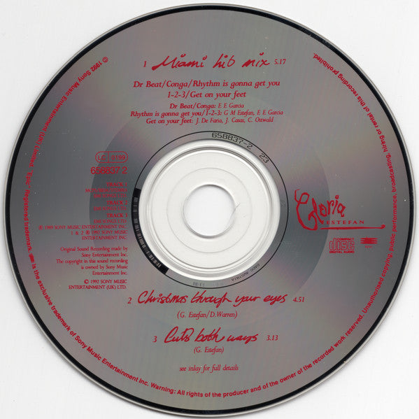 Gloria Estefan : Miami Hit Mix / Christmas Through Your Eyes (CD, Single)
