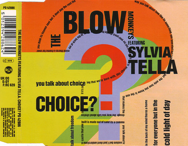 The Blow Monkeys Featuring Sylvia Tella : Choice? (CD, Single)
