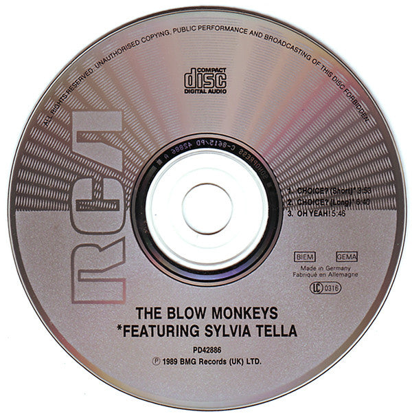 The Blow Monkeys Featuring Sylvia Tella : Choice? (CD, Single)