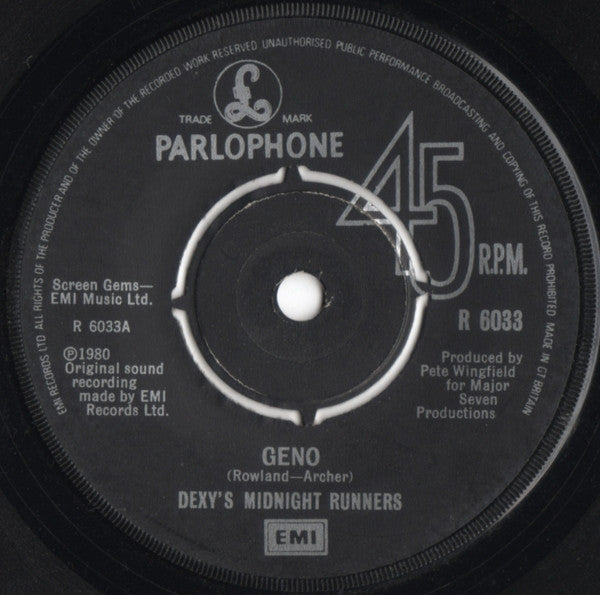 Dexys Midnight Runners : Geno (7", Single)