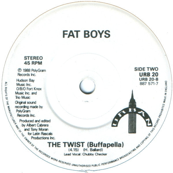 Fat Boys : The Twist (7", Whi)