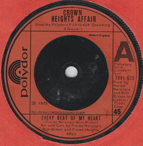 Crown Heights Affair : Every Beat Of My Heart (7")