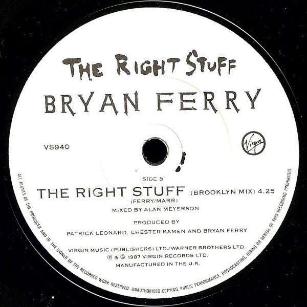 Bryan Ferry : The Right Stuff (7", Single)