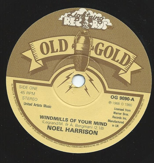 Noel Harrison : The Windmills Of Your Mind (7", Single, RE)