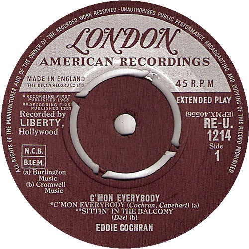 Eddie Cochran : C'mon Everybody (7", EP, RE)