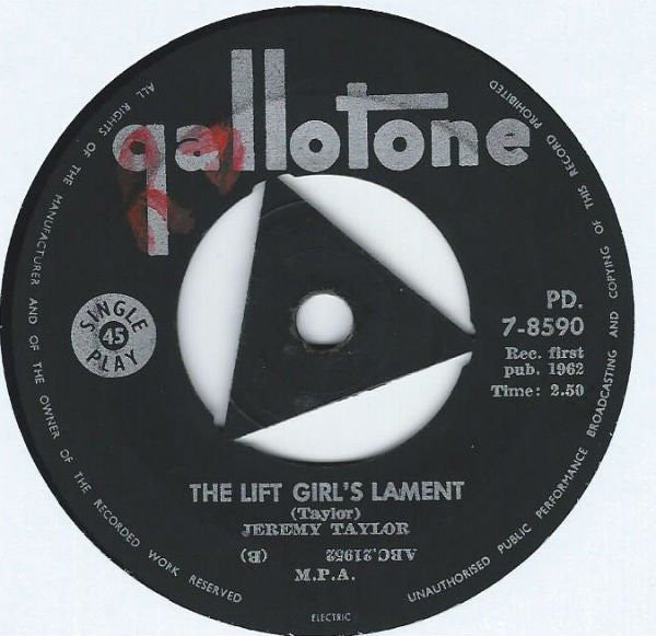 Valerie Miller - Jeremy Taylor : Ballad Of The Northern Suburbs / The Lift Girl's Lament (7", Single)