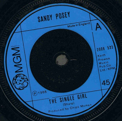 Sandy Posey : Single Girl (7", Single, RE)