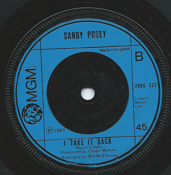 Sandy Posey : Single Girl (7", Single, RE)