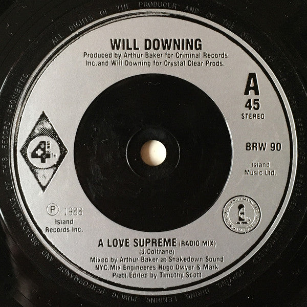 Will Downing : A Love Supreme (7", Single, Sil)