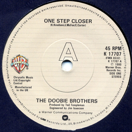 The Doobie Brothers : One Step Closer (7", Single)