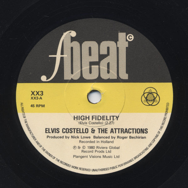 Elvis Costello & The Attractions : High Fidelity (7", Single, 45 )
