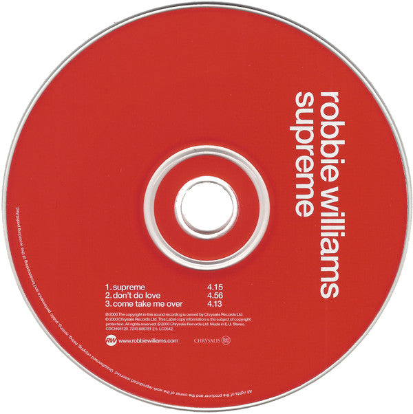 Robbie Williams : Supreme (CD, Single)
