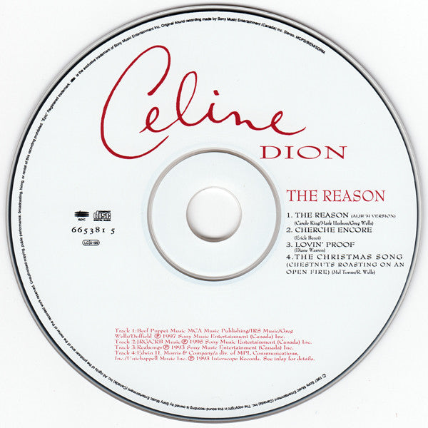 Céline Dion : The Reason (CD, Single)