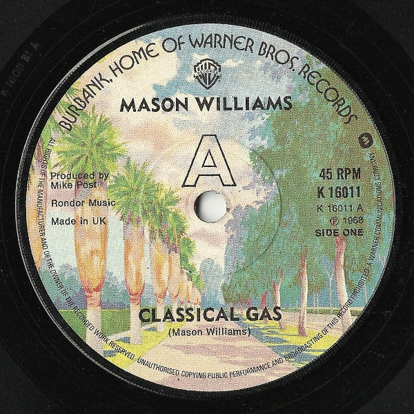 Mason Williams : Classical Gas (7", RE, Sol)