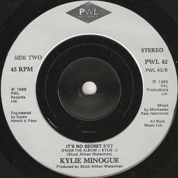 Kylie Minogue : Wouldn't Change A Thing (7", Single, Sil)