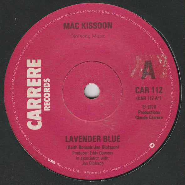 Mac Kissoon : Lavender Blue (7", Single)