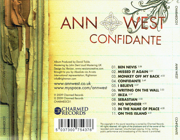 Ann West : Confidante (CD, Album)