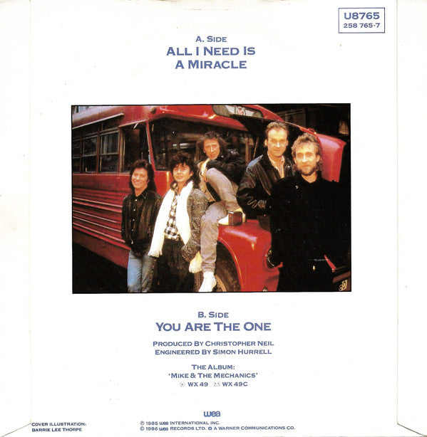 Mike & The Mechanics : All I Need Is A Miracle (7", Single, Sil)
