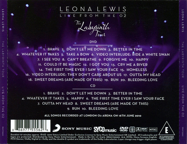 Leona Lewis : The Labyrinth Tour (Live From The O2) (DVD-V, NTSC + CD, Album)