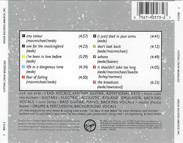 Cutting Crew : Broadcast (CD, Album)