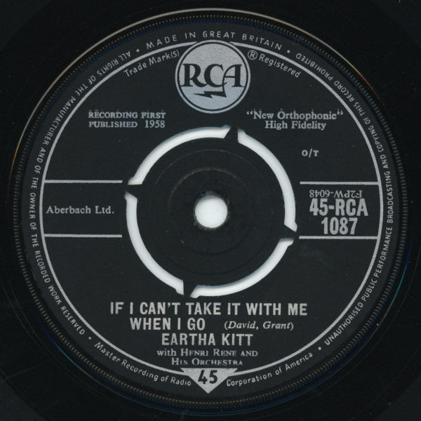 Eartha Kitt With Henri René And His Orchestra : If I Can't Take It With Me (When I Go) (7", Single, RE, RP, 4-P)