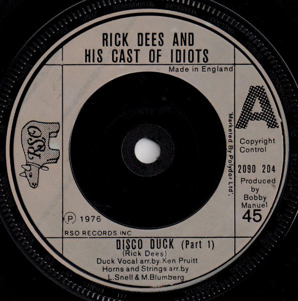 Rick Dees & His Cast Of Idiots : Disco Duck (7")