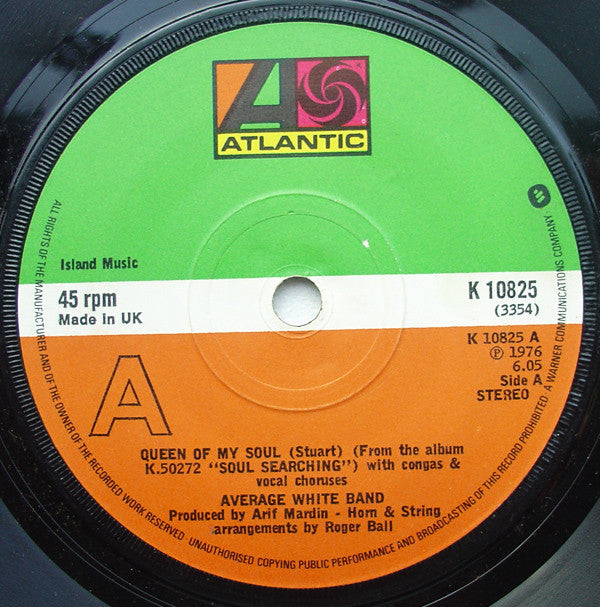 Average White Band : Queen Of My Soul (7")