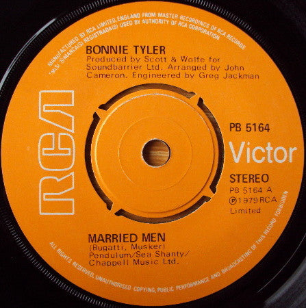 Bonnie Tyler : Married Men (7", Single)