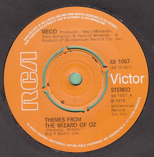 Meco Monardo : Themes From The Wizard Of Oz  (7")