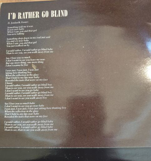 Ruby Turner : I'd Rather Go Blind (2x7")