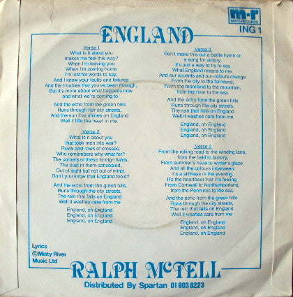Ralph McTell : England (7")