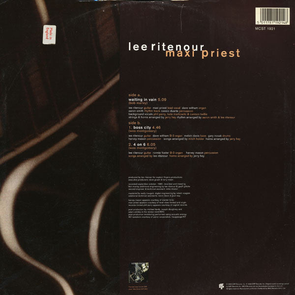 Lee Ritenour / Maxi Priest : Waiting In Vain (12", Single)