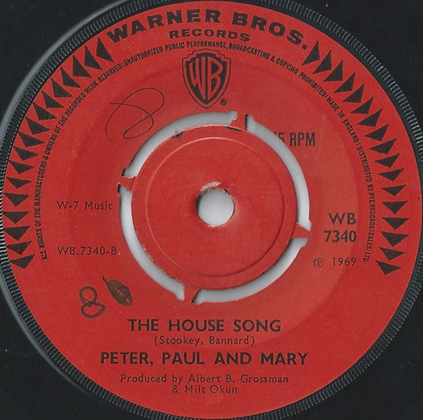Peter, Paul & Mary : Leaving On A Jet Plane (7", Single, Kno)