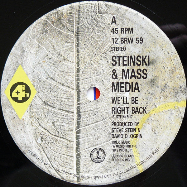 Steinski & Mass Media : We'll Be Right Back (12", RP)