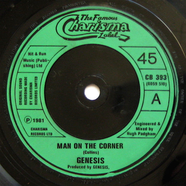 Genesis : Man On The Corner (7", Single)