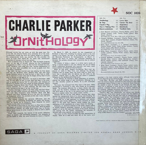 Charlie Parker : Ornithology (LP, Comp, Mono)