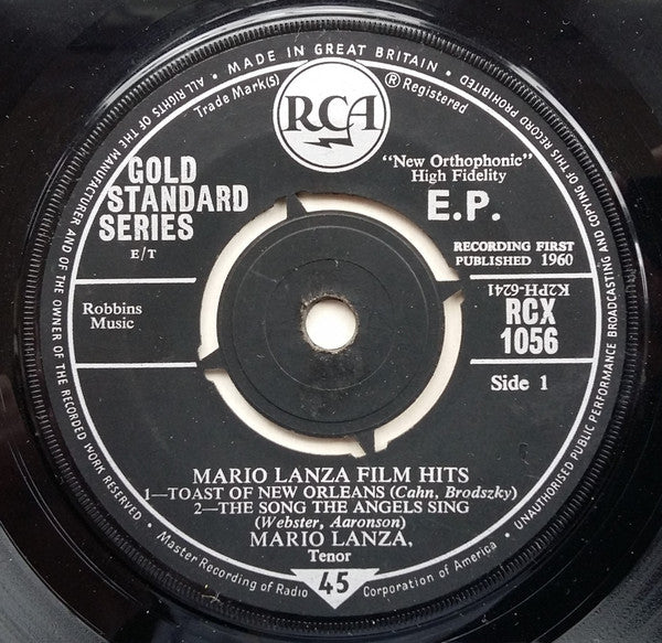Mario Lanza : Film Hits (7", EP, Mono)