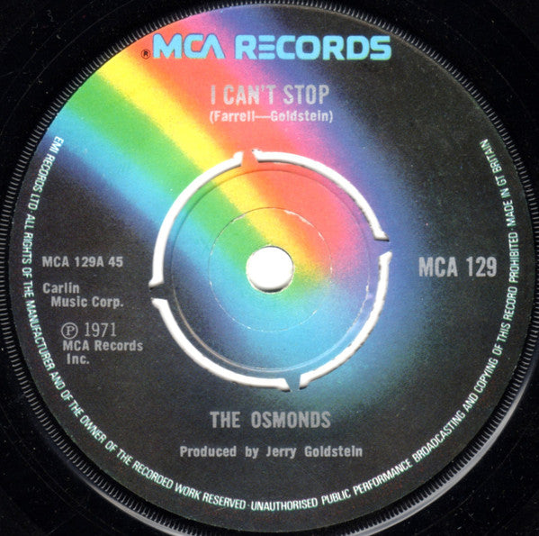 The Osmonds : I Can't Stop (7", Single)