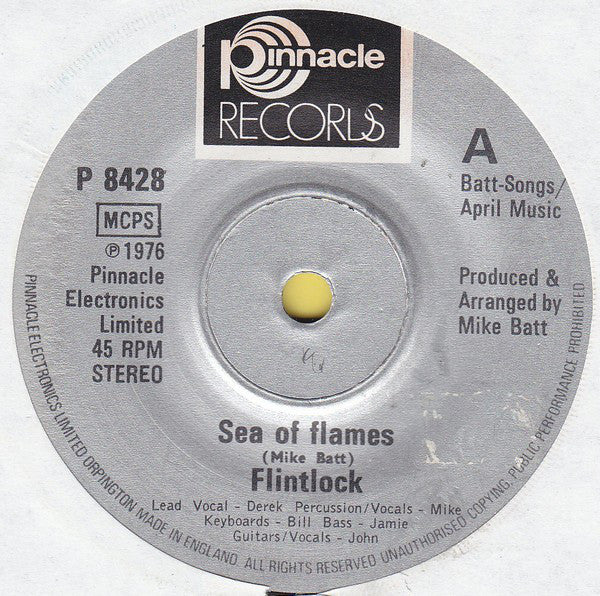 Flintlock : Sea Of Flames (7", Single)