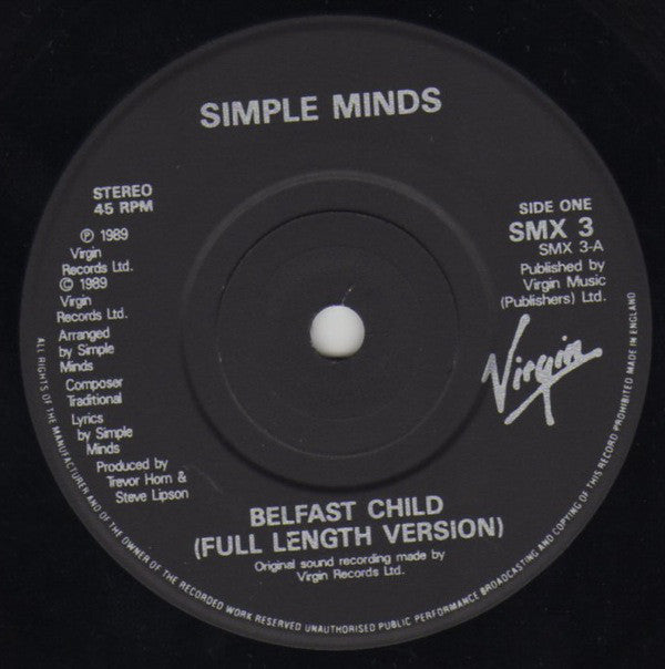 Simple Minds : Ballad Of The Streets (7", EP, Bla)