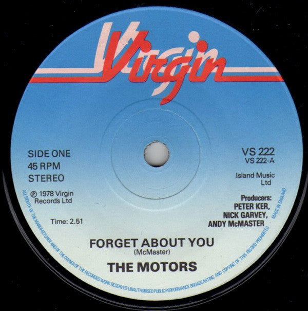 The Motors : Forget About You (7", Single)