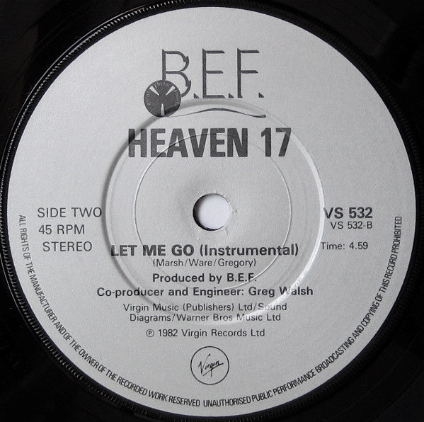Heaven 17 : Let Me Go! (7", Single)