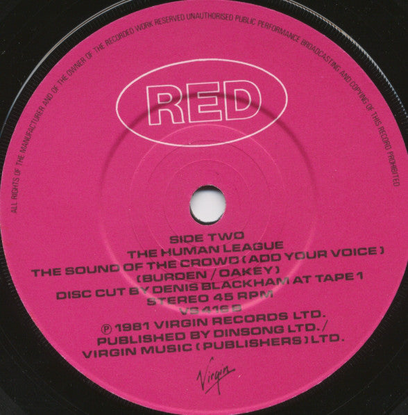 The Human League : The Sound Of The Crowd (7", Single)