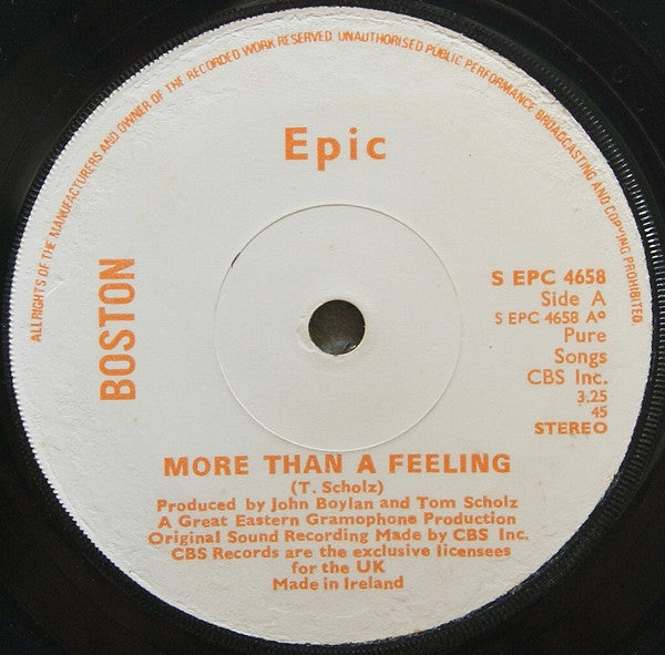 Boston : More Than A Feeling (7", Single)