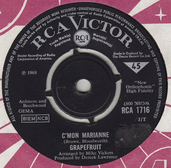 Grapefruit : C'mon Marianne (7", Single)
