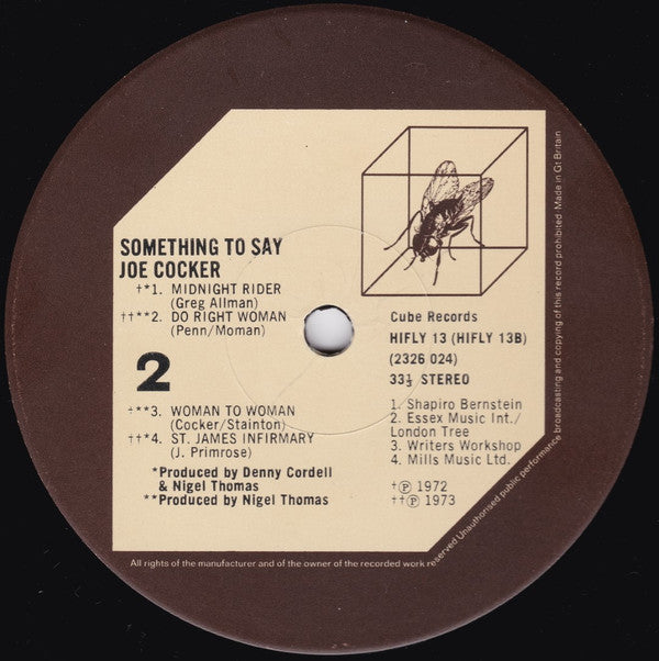 Joe Cocker : Something To Say (LP, Album)