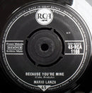 Mario Lanza : Because You're Mine (7")